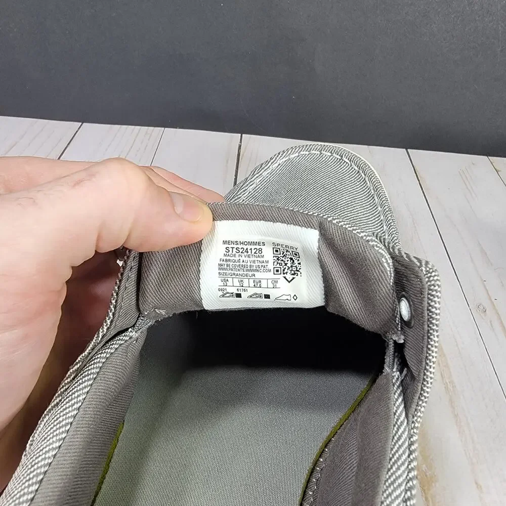 Sperry Mens Outer Banks Boat Shoes, Grey, size 13. - Picture 6 of 7